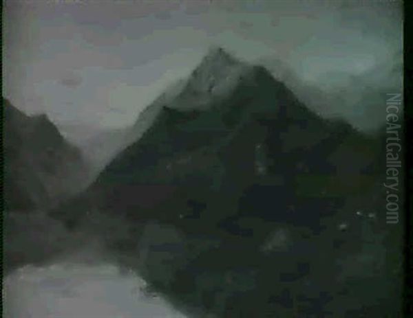 Evening, Thirlmere, Wetmoreland Oil Painting by Alfred Fontville de Breanski Jr