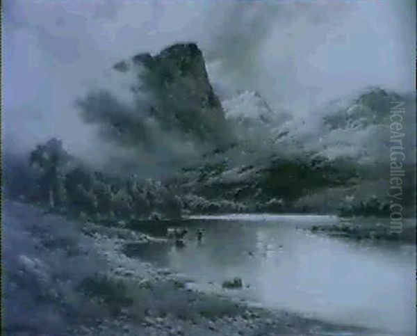 Hills Of Ross-shire Oil Painting by Alfred Fontville de Breanski Jr