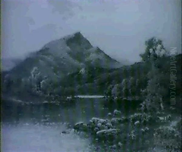 Ben Ledi And The Taith River, Callander, Perthshire Oil Painting by Alfred Fontville de Breanski Jr