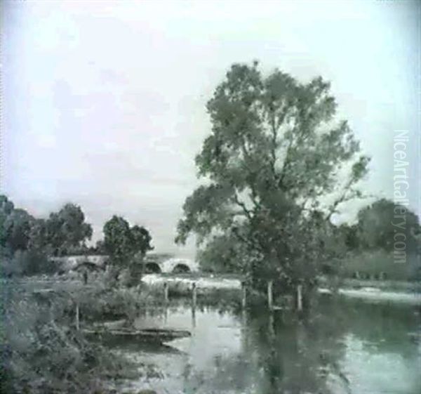 Evening At Wallingford-on-thames Oil Painting by Alfred Fontville de Breanski Jr