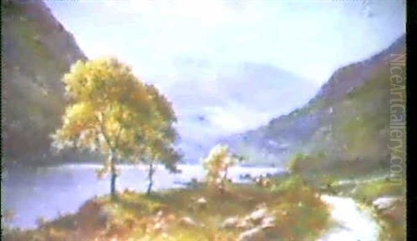 The Seathwaite Fells, English Lakes Oil Painting by Alfred Fontville de Breanski Jr