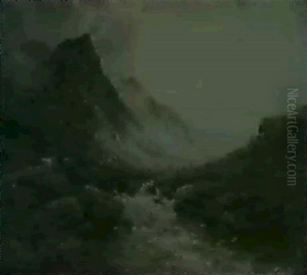 On The Pass Of Glencoe Oil Painting by Alfred Fontville de Breanski Jr