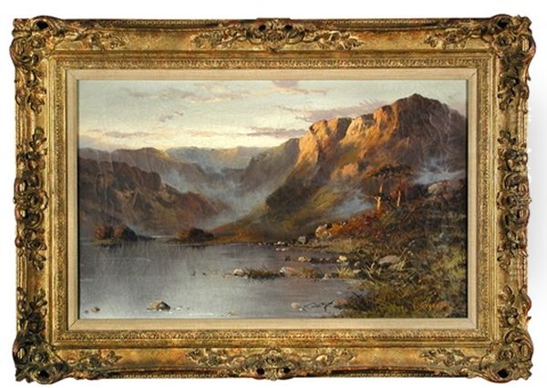 A Highland Loch Oil Painting by Gustave de Breanski