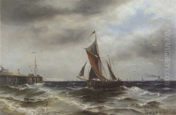 Marine Oil Painting by Gustave de Breanski