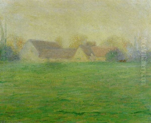 Fog And Sun In Giverny Oil Painting by John Leslie Breck