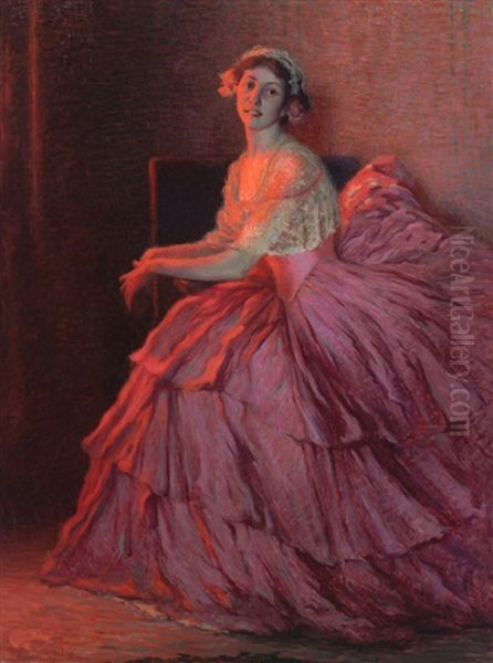 A Thread Of Scarlet Oil Painting by Hugh Henry Breckenridge