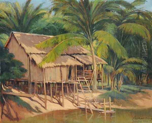 Landschaft In Saigon Oil Painting by Stephane Brecq