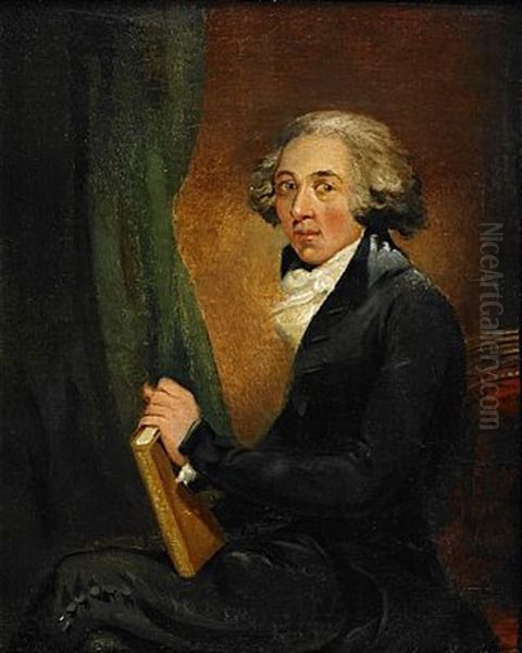 Portratt Av Den Engelske Lakaren Sir William Fordyce, Ikladd Svart Rock Och Kras Med En Bok I Sin Hand Oil Painting by Carl Fredrik van Breda