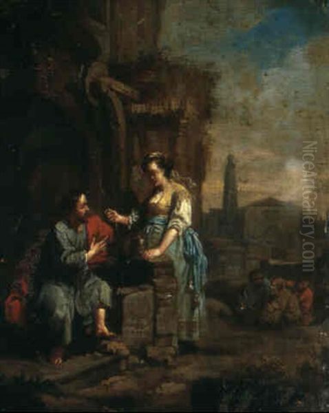 Jesus Och Den Samaritiska Kvinnan Oil Painting by Bartholomeus Breenbergh