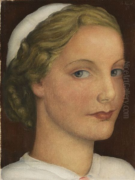 Portrat Einer Jungen Frau Oil Painting by Bruno Breil