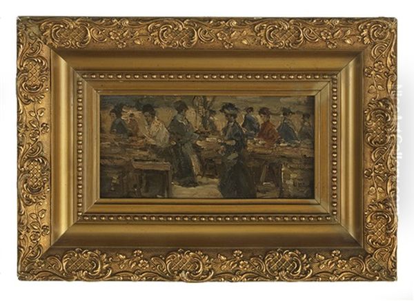 Market Scene Oil Painting by George Hendrik Breitner