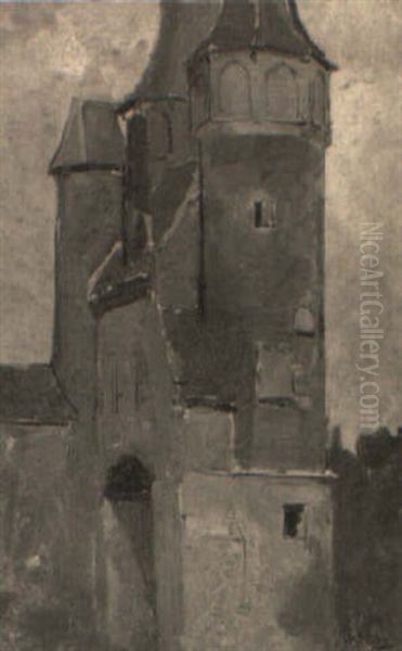 A Study For A Castle Oil Painting by George Hendrik Breitner