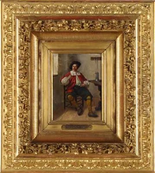 Genieser Mit Kurzpfeife Oil Painting by Heinrich Breling