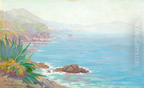 View On Nervi, At The Coast Near Genua, Italy Oil Painting by Co Breman