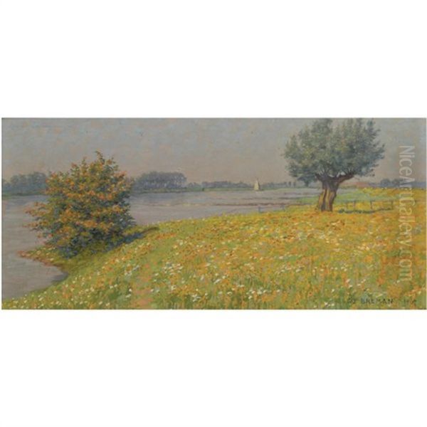 Voorjaar Aan Den Rijn Oil Painting by Co Breman