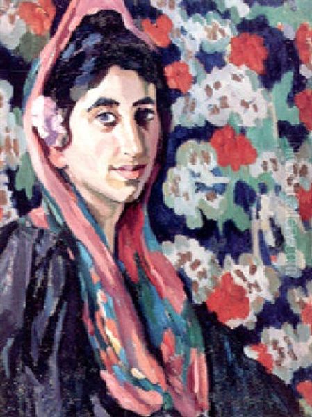 Portrait Of A Spanish Woman Oil Painting by Anne Bremer