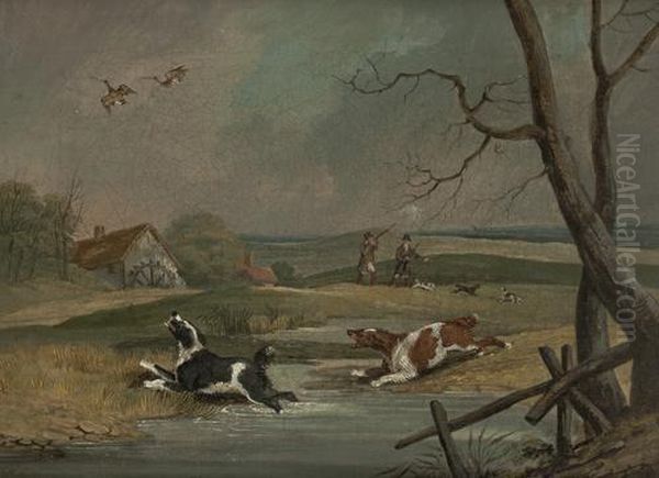 Snipe Shooting Oil Painting by Samuel Jun Alken