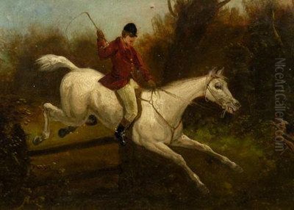 Jumping The Fence Oil Painting by Henry Jr Alken