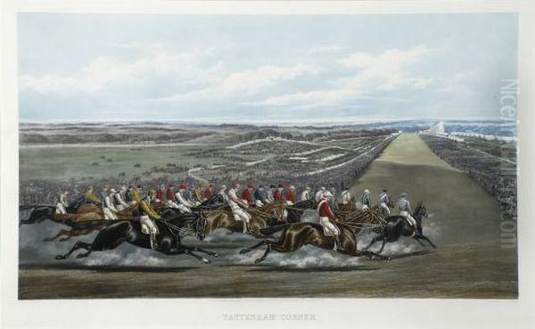Tattenham Corner;the Winning Post Oil Painting by Henry Jr Alken