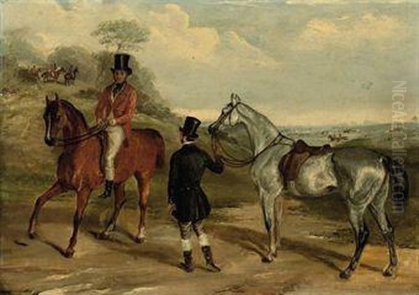 A New Hunter Oil Painting by Henry Jr Alken