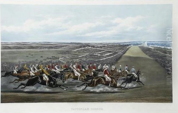 Tattenham Corner; The Winning Post Oil Painting by Henry Thomas Alken
