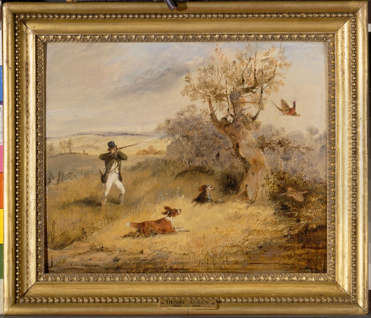 Pheasant Shooting Oil Painting by Henry Thomas Alken