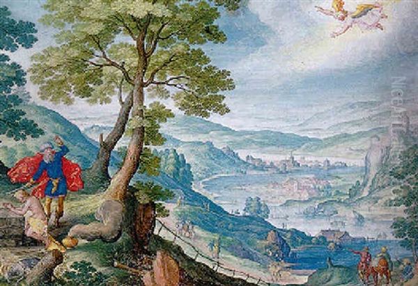 The Sacrifice Of Isaac Oil Painting by Friedrich The Elder Brentel