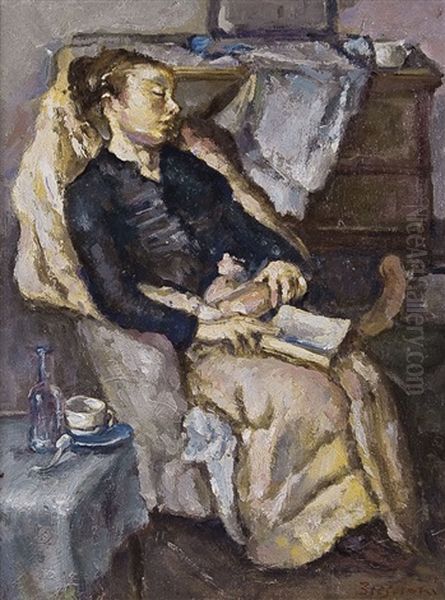 Il Riposo Oil Painting by Antonio Bresciani