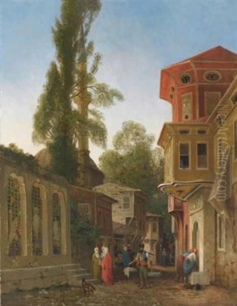Quartier De Constantinople Oil Painting by Germain Fabius Brest