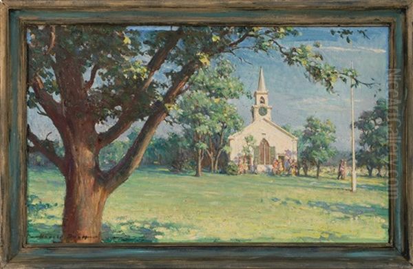 A Cape Cod Church Oil Painting by Harold Matthew Brett