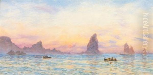 The Cornish Coast Near Newquay Oil Painting by John Brett