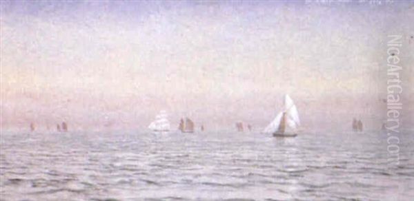 Off The Isle Of Man Oil Painting by John Brett