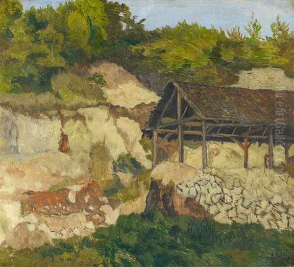 Ziegelei Bei Bad Honnef Oil Painting by Julius Bretz