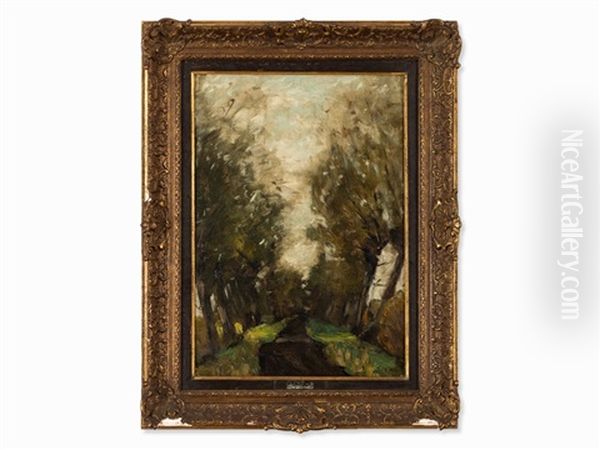 Forest Road`s Oil Painting by Julius Bretz