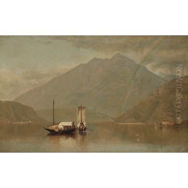 A View Of An Italian Lake Oil Painting by James Renwick Brevoort