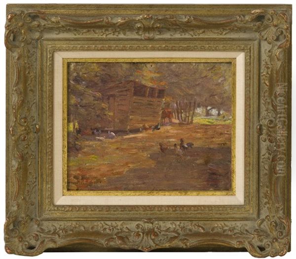 Chicken Coop Oil Painting by Nicholas Richard Brewer