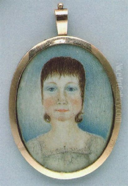 Portrait Of A Young Girl Oil Painting by John Brewster Jr.