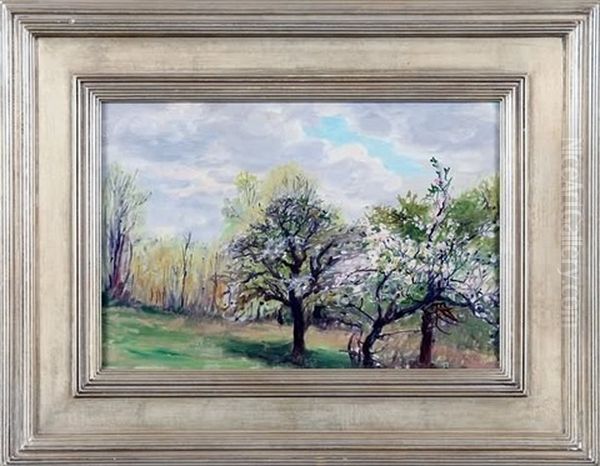 Trees In Spring Oil Painting by Anna Richards Brewster