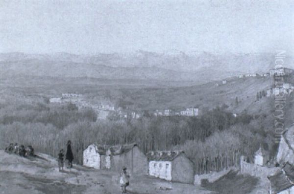 View From Madrid, Spain, Christmas Eve, 1911 Oil Painting by Anna Richards Brewster