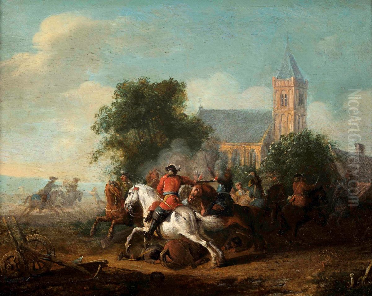 Battle Scene Oil Painting by Karel Breydel