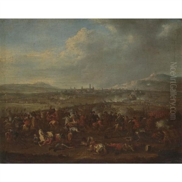 The Siege Of A Town, Possibly Intended To Be The Taking Of Koblenz Oil Painting by Karel Breydel