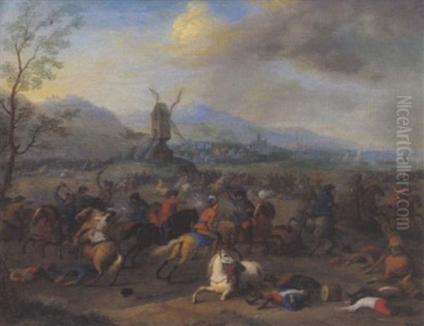 Reitergefecht Oil Painting by Karel Breydel