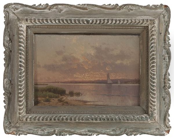 Sunset Over A Coast Oil Painting by Alfred Thompson Bricher