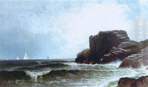 Sailboats Off The Coast Oil Painting by Alfred Thompson Bricher
