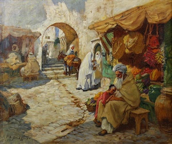 The Fruit Seller, 1926 Oil Painting by Frederick Arthur Bridgman