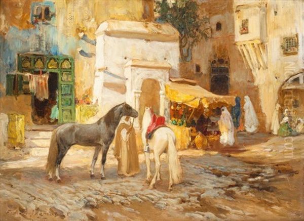 Pres Du Marche Oil Painting by Frederick Arthur Bridgman