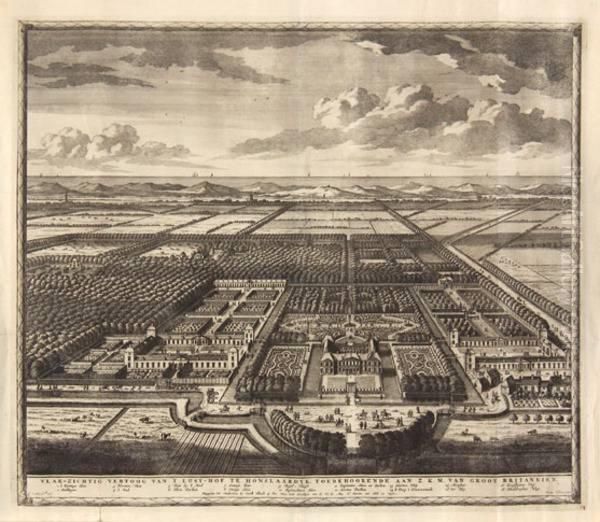 Vlak-zichtig Vertoog Van 't Lust-hof Te Honslaardyk Toebehoorende Aan Z.k.m. Groot Britannien Oil Painting by Carel Allard