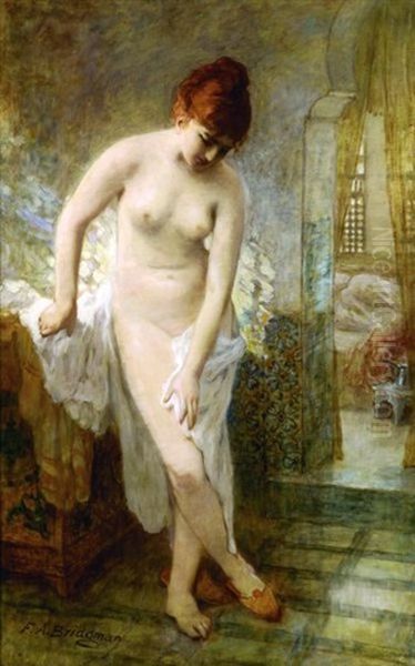 Apres Le Bain Oil Painting by Frederick Arthur Bridgman