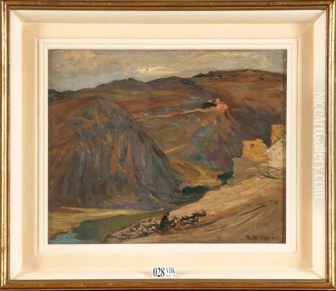 Paysage Anime En Afrique Du Nord Oil Painting by Fernand Allard L'Olivier