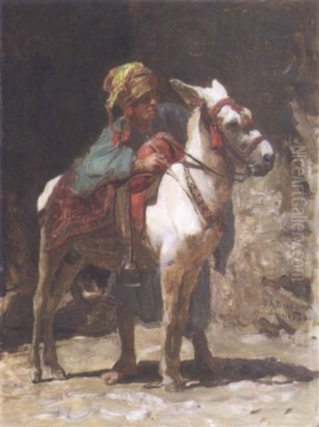 Enfant Et Son Ane Un Jour De Fete Oil Painting by Frederick Arthur Bridgman